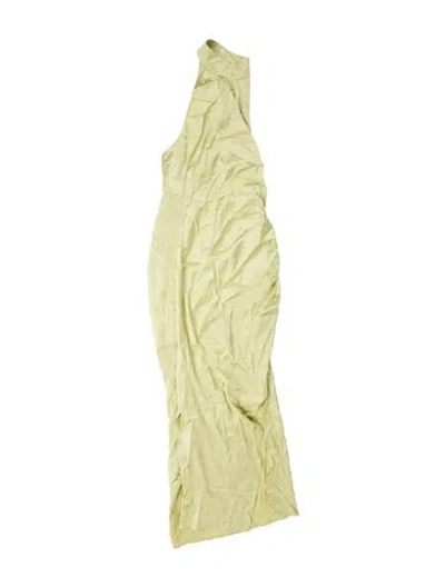 Pre-owned Helmut Lang Silk Long Dress W/ Tags In Green