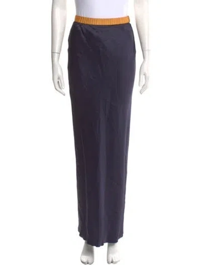 Pre-owned Helmut Lang Silk Long Skirt In Blue