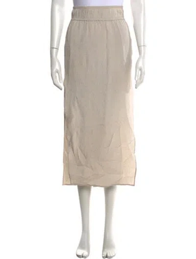 Pre-owned Helmut Lang Silk Long Skirt In Neutrals