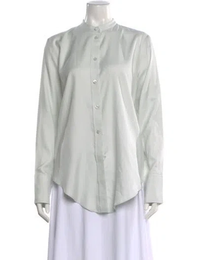 Pre-owned Helmut Lang Silk Long Sleeve Button-up Top In White