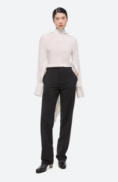 Helmut Lang Silk Long Sleeve Top With Scarf
