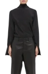 Helmut Lang Silk Long Sleeve Top With Scarf