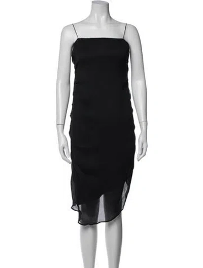 Pre-owned Helmut Lang Silk Midi Length Dress In Black