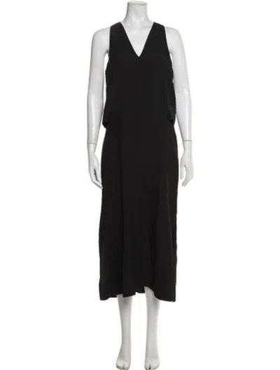 Pre-owned Helmut Lang Silk Midi Length Dress In Black
