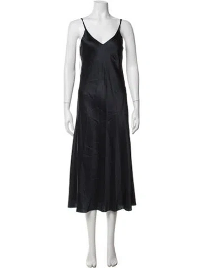 Pre-owned Helmut Lang Silk Midi Length Dress In Blue