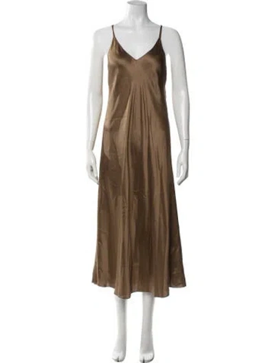 Pre-owned Helmut Lang Silk Midi Length Dress In Neutrals