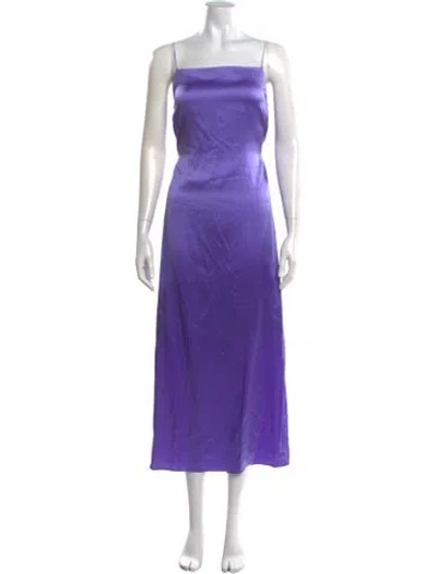 Pre-owned Helmut Lang Silk Midi Length Dress In Purple