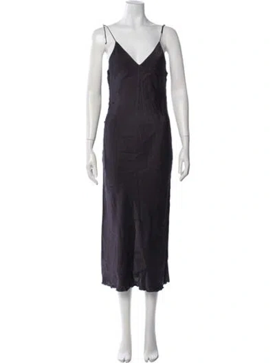 Pre-owned Helmut Lang Silk Midi Length Dress In Purple