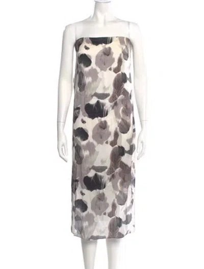 Pre-owned Helmut Lang Silk Midi Length Dress In White