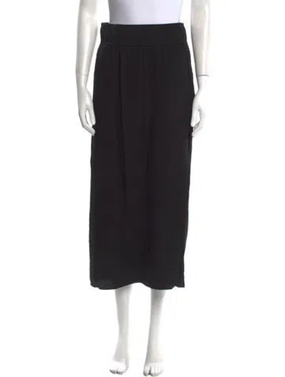 Pre-owned Helmut Lang Silk Midi Length Skirt In Black