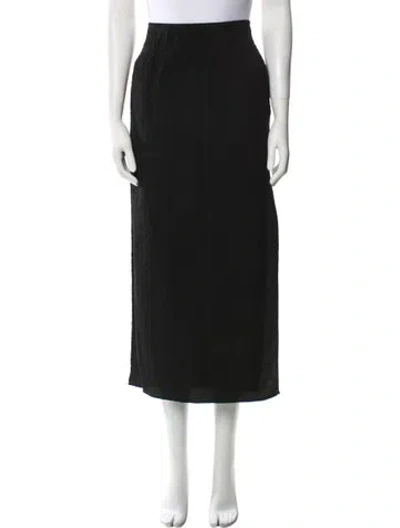 Pre-owned Helmut Lang Silk Midi Length Skirt In Black