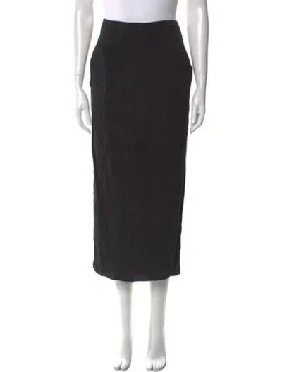 Pre-owned Helmut Lang Silk Midi Length Skirt In Black