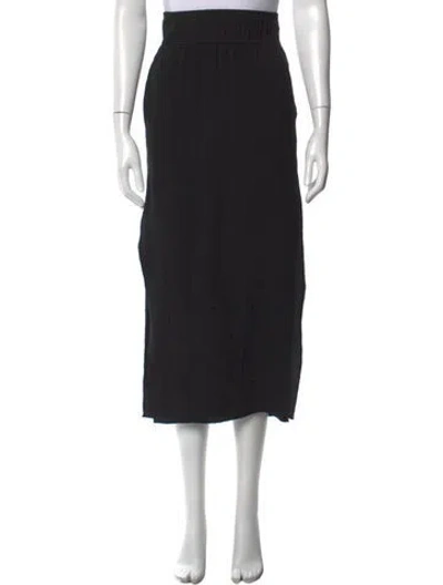 Pre-owned Helmut Lang Silk Midi Length Skirt In Black