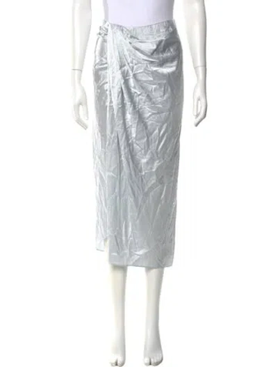Pre-owned Helmut Lang Silk Midi Length Skirt In Blue