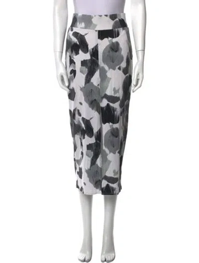 Pre-owned Helmut Lang Silk Midi Length Skirt In Gray