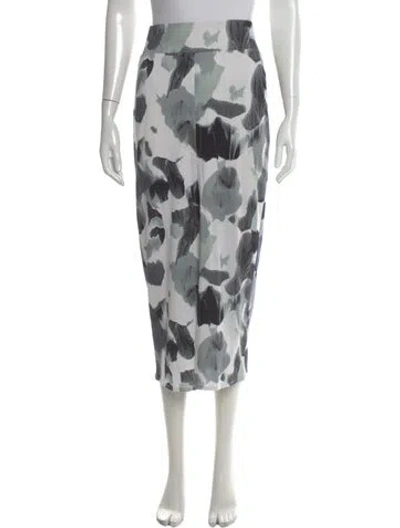 Pre-owned Helmut Lang Silk Midi Length Skirt In Gray