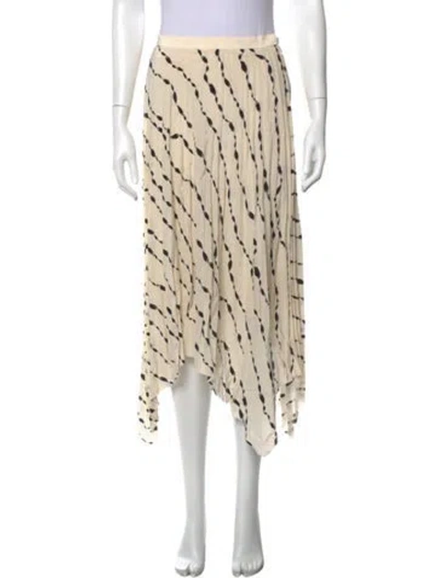 Pre-owned Helmut Lang Silk Midi Length Skirt In Neutrals