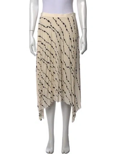 Pre-owned Helmut Lang Silk Midi Length Skirt In Neutrals