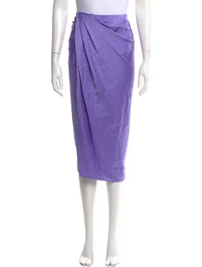 Pre-owned Helmut Lang Silk Midi Length Skirt In Purple