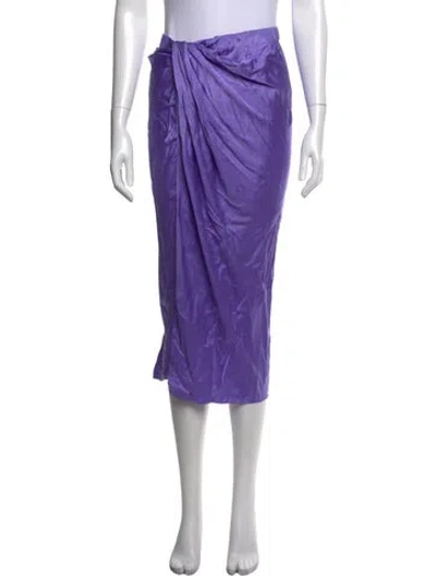 Pre-owned Helmut Lang Silk Midi Length Skirt In Purple