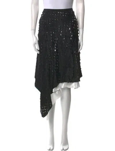 Pre-owned Helmut Lang Silk Midi Length Skirt W/ Tags In Black