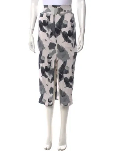Pre-owned Helmut Lang Silk Midi Length Skirt In White