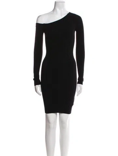 Pre-owned Helmut Lang Silk Mini Dress In Black