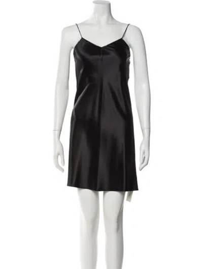 Pre-owned Helmut Lang Silk Mini Dress In Black