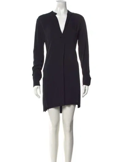 Pre-owned Helmut Lang Silk Mini Dress In Black