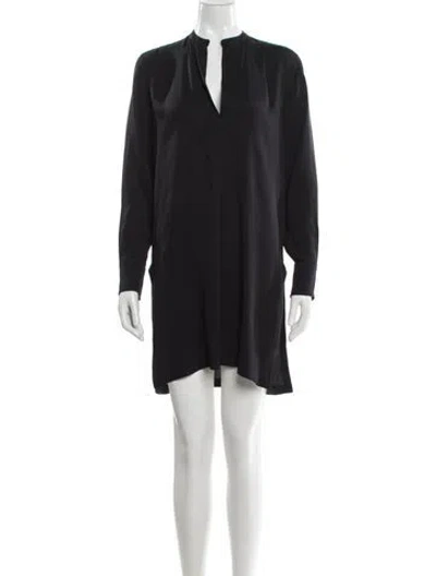 Pre-owned Helmut Lang Silk Mini Dress In Blue