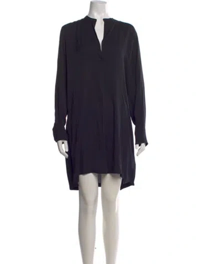 Pre-owned Helmut Lang Silk Mini Dress In Blue