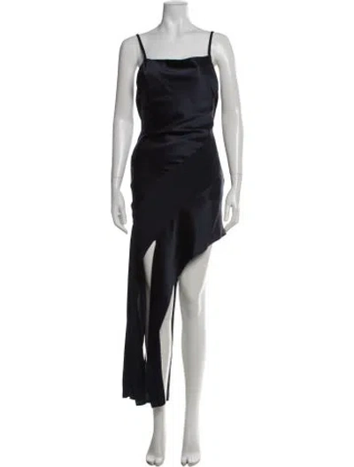 Pre-owned Helmut Lang Silk Mini Dress In Blue