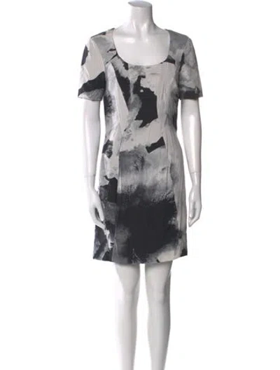 Pre-owned Helmut Lang Silk Mini Dress In Gray
