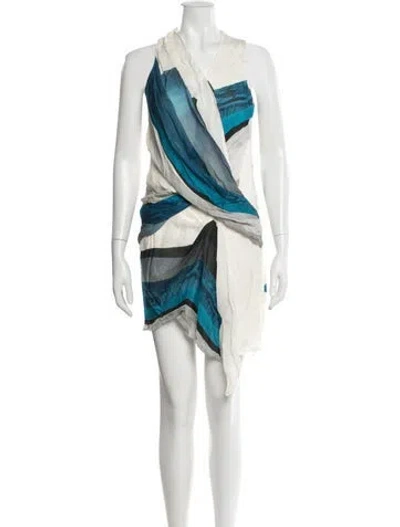 Pre-owned Helmut Lang Silk Mini Dress In Neutral