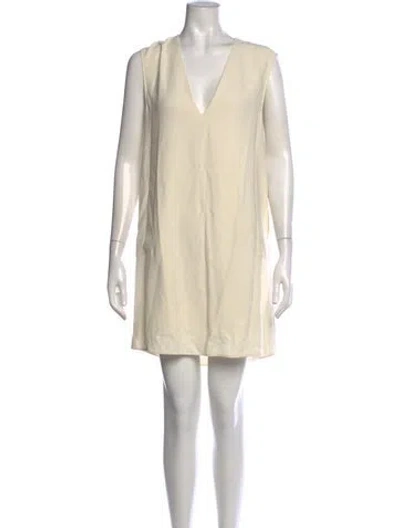 Pre-owned Helmut Lang Silk Mini Dress In Neutrals