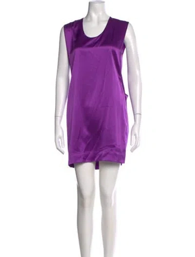 Pre-owned Helmut Lang Silk Mini Dress In Purple