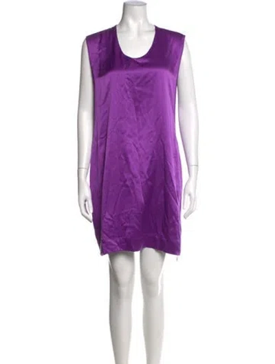 Pre-owned Helmut Lang Silk Mini Dress In Purple