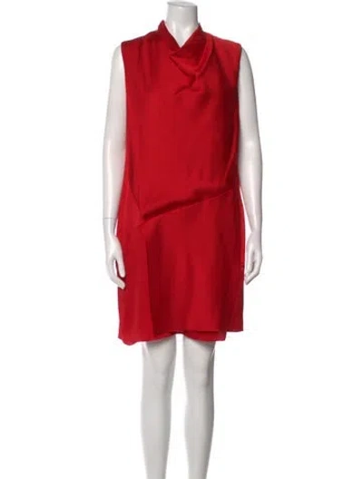 Pre-owned Helmut Lang Silk Mini Dress In Red