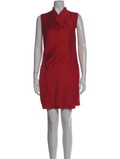 Pre-owned Helmut Lang Silk Mini Dress In Red