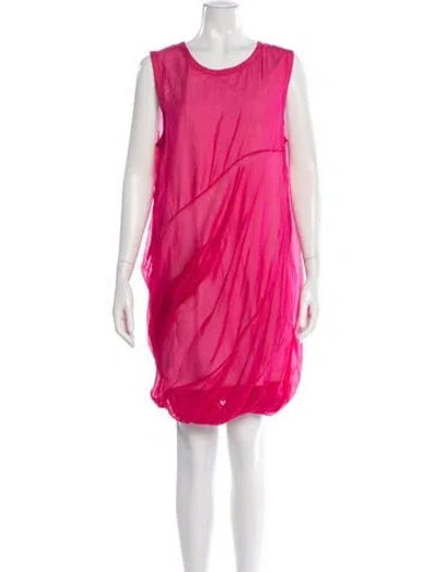 Pre-owned Helmut Lang Silk Mini Dress In Red