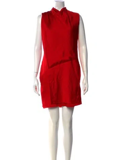 Pre-owned Helmut Lang Silk Mini Dress In Red