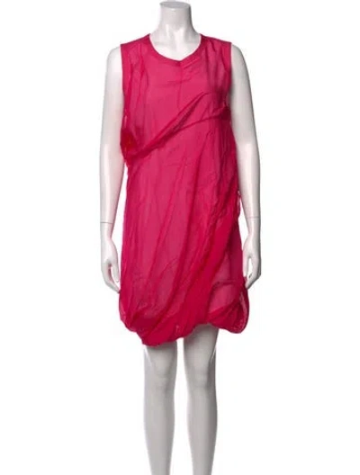 Pre-owned Helmut Lang Silk Mini Dress In Red