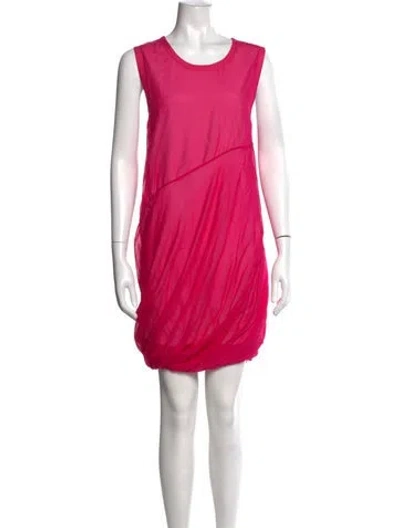 Pre-owned Helmut Lang Silk Mini Dress W/ Tags In Red