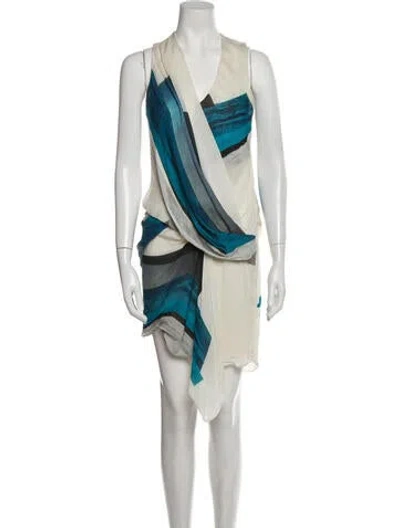 Pre-owned Helmut Lang Silk Mini Dress In White