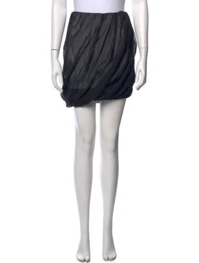 Pre-owned Helmut Lang Silk Mini Skirt In Black