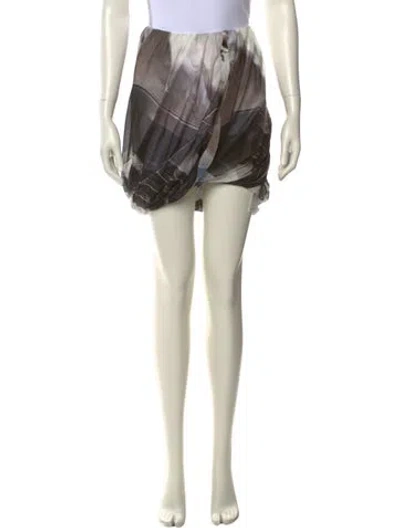 Pre-owned Helmut Lang Silk Mini Skirt In Neutral