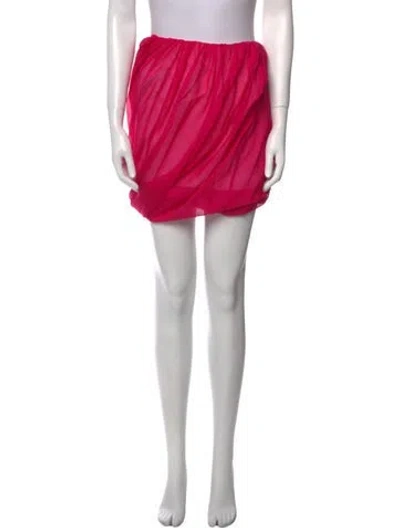 Pre-owned Helmut Lang Silk Mini Skirt W/ Tags In Pink