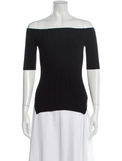 Pre-owned Helmut Lang Silk Off-the-shoulder Top In Black