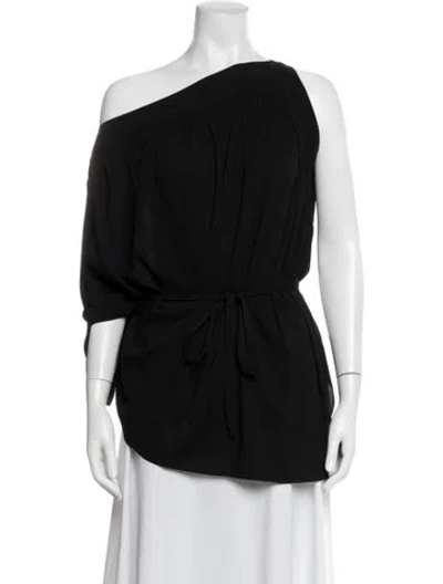 Pre-owned Helmut Lang Silk Off-the-shoulder Top In Black