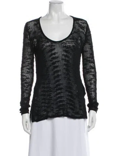 Pre-owned Helmut Lang Silk Patterned Sweater In Black